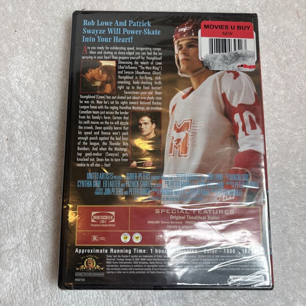 Youngblood DVD 2001 MGM Rob Lowe Patrick Swayze Keanu Reeves BRAND NEW SEALED - Picture 2 of 9